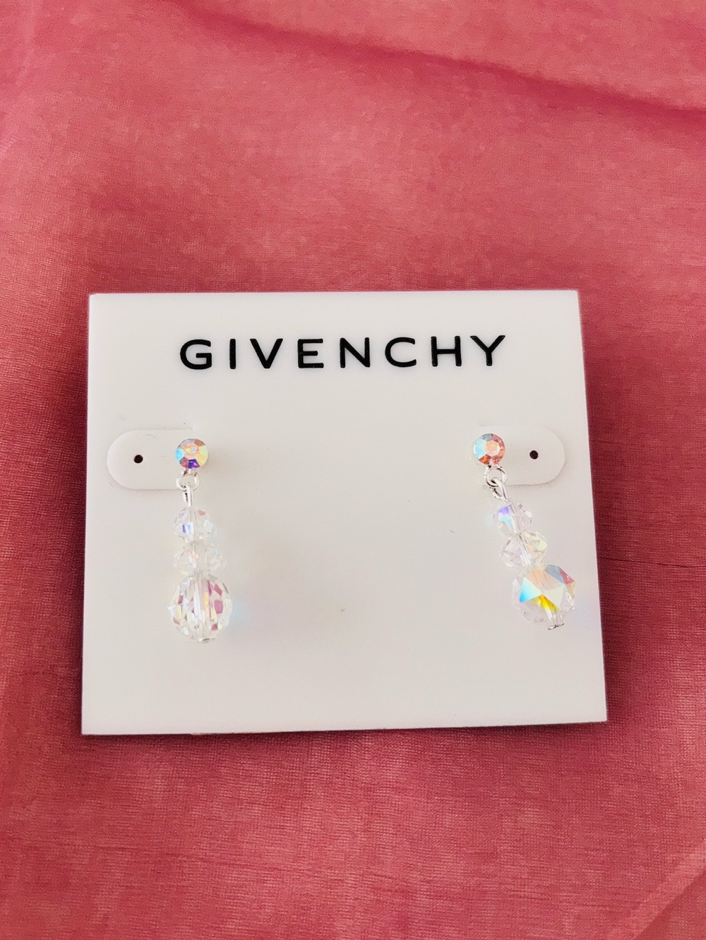 Givenchy Aurora Crystal Drop Earrings - Iridescent Clear